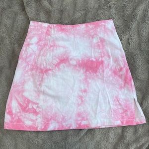 Pink mini skirt